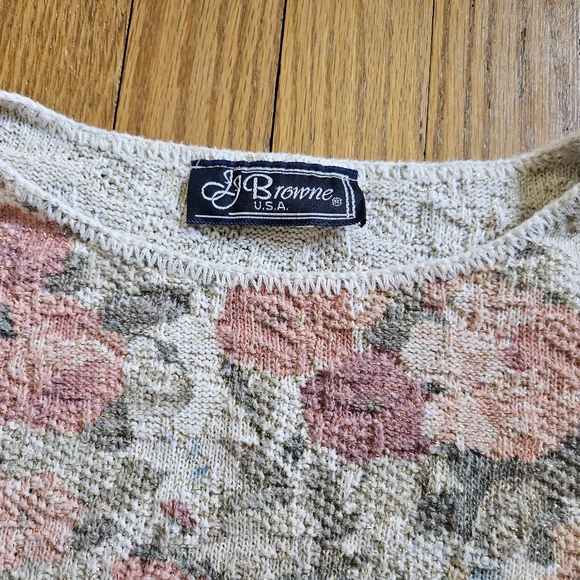 Vintage JJ Browne Floral Knit Sweater with Metallic Detailing - Picture 6 of 8